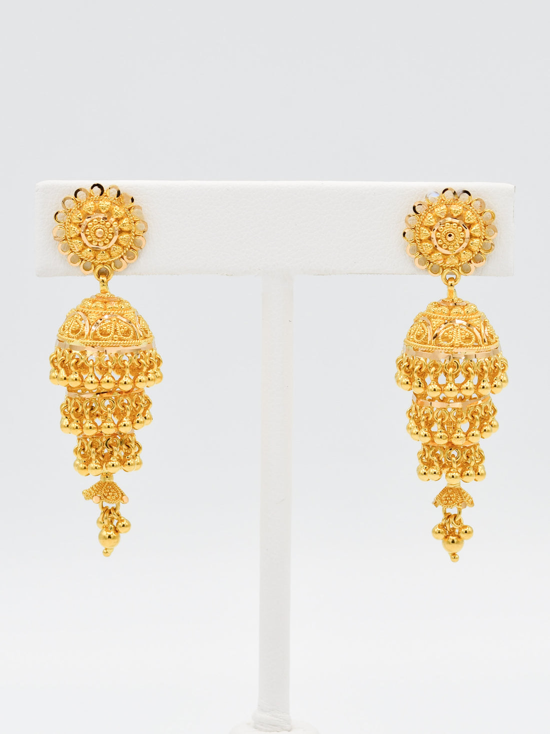 22ct Gold 4 Layer Jhumki Earrings - Roop Darshan