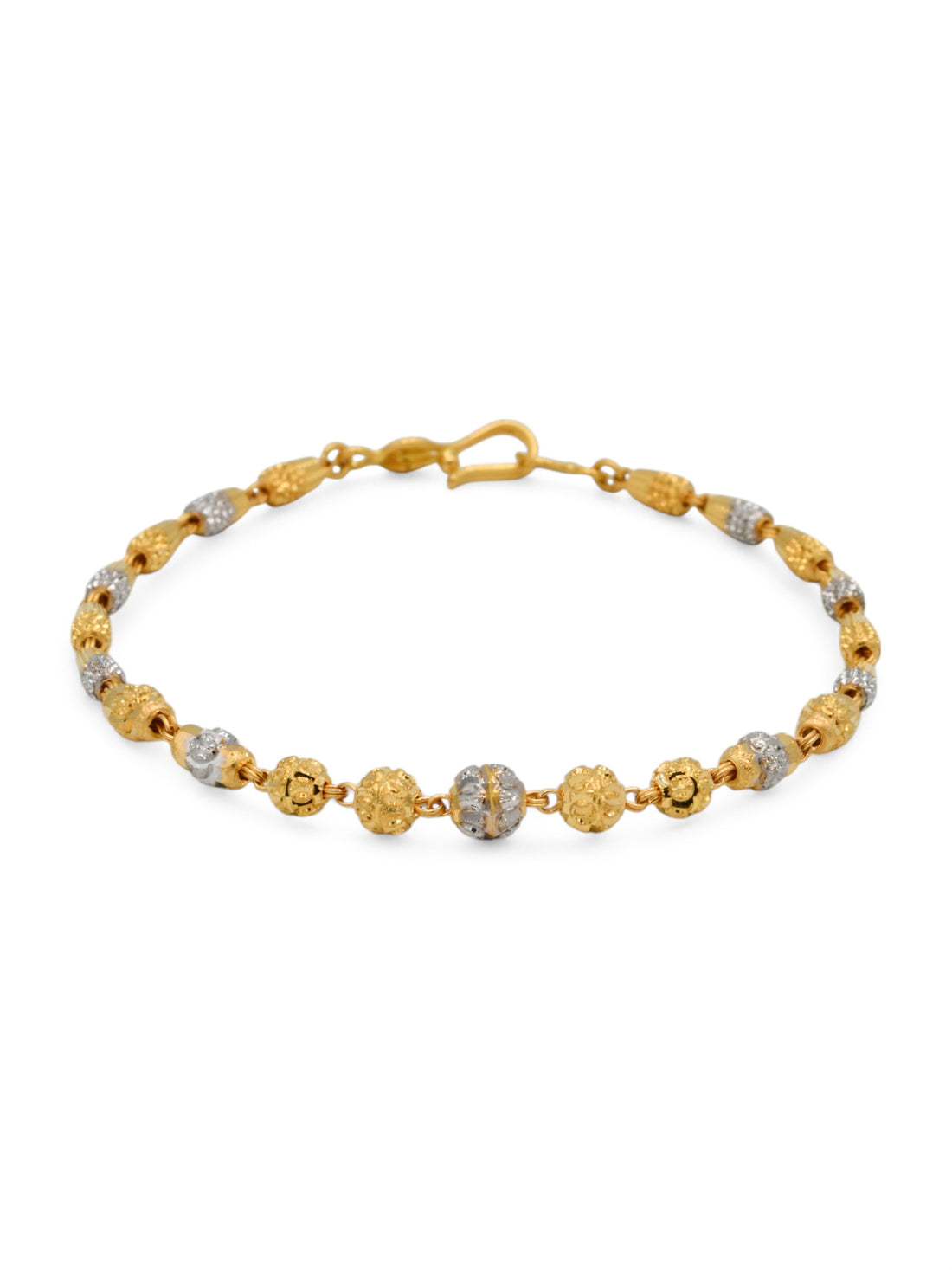 22ct Gold Two Tone Ball Ladies Bracelet