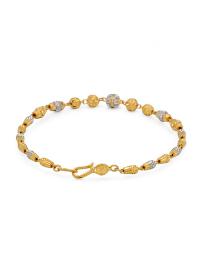 22ct Gold Two Tone Ball Ladies Bracelet