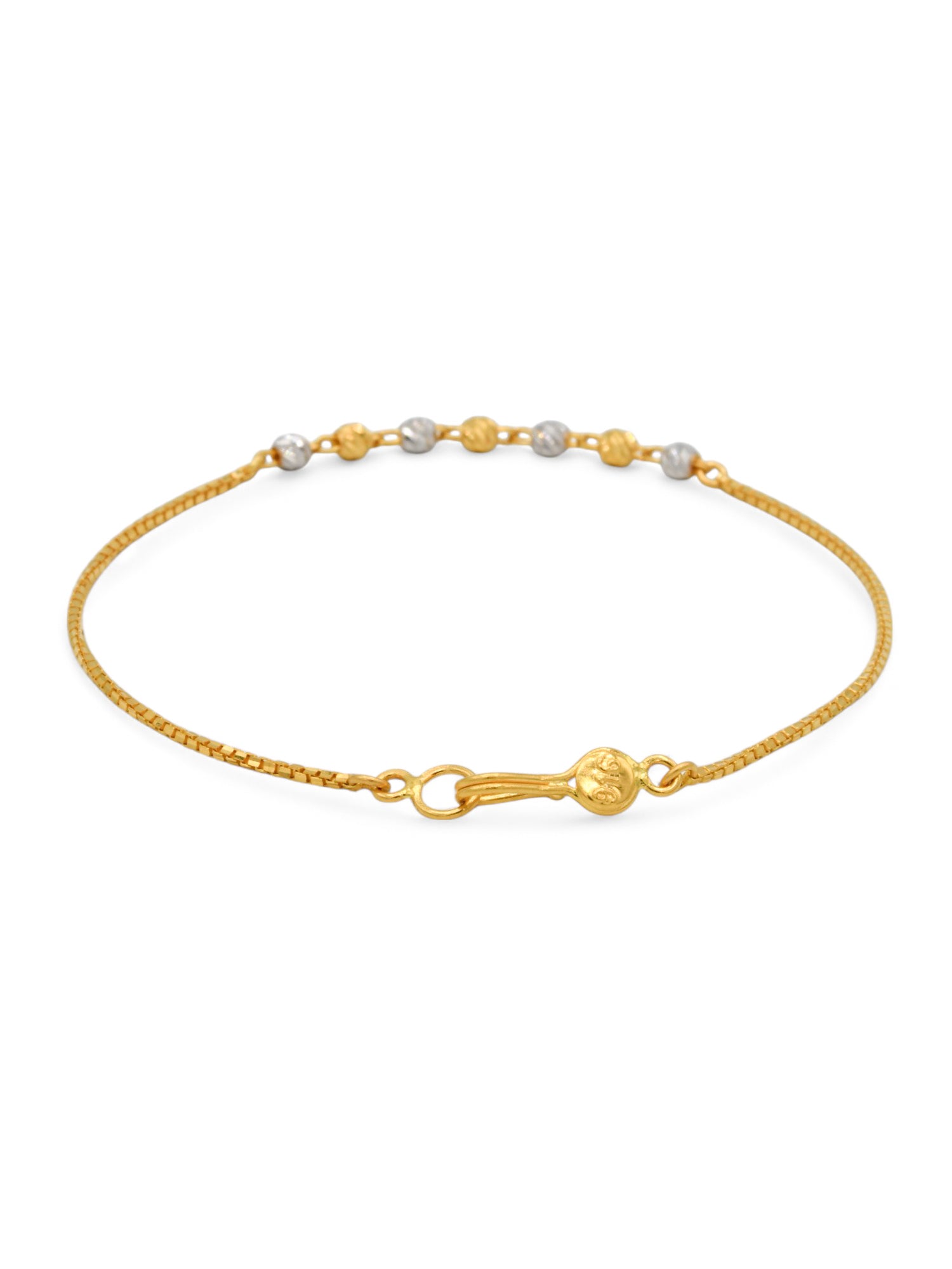 22ct Gold Two Tone Ball Bracelet - Roop Darshan