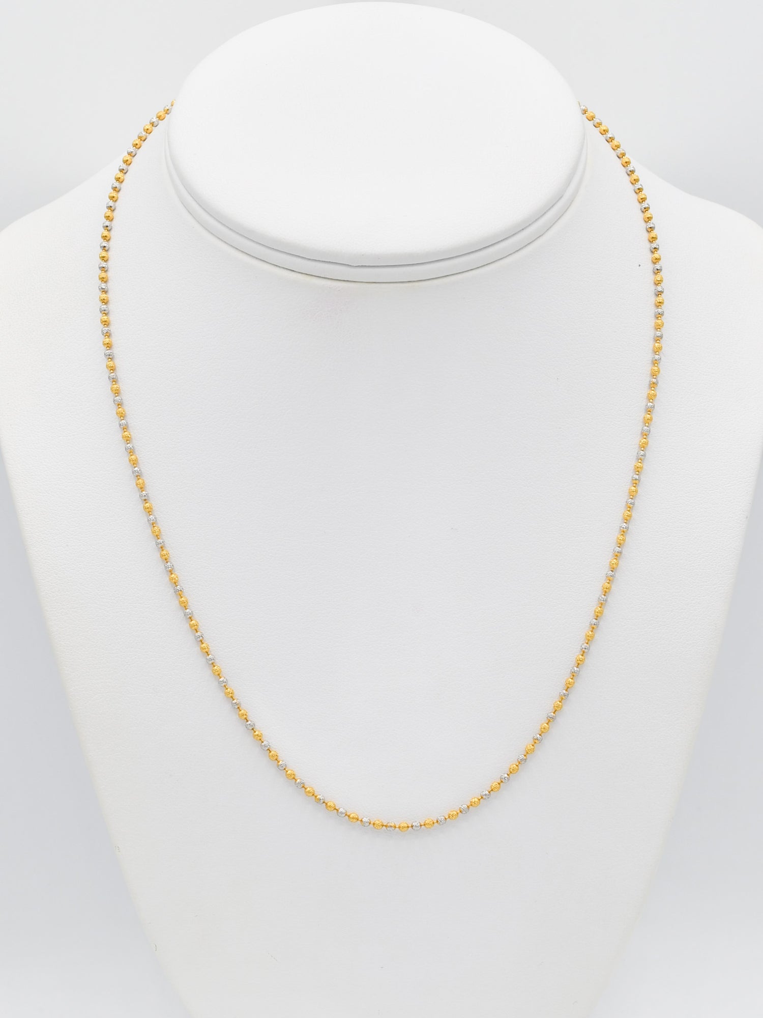 22ct Gold Two Tone Ball Chain - Roop Darshan