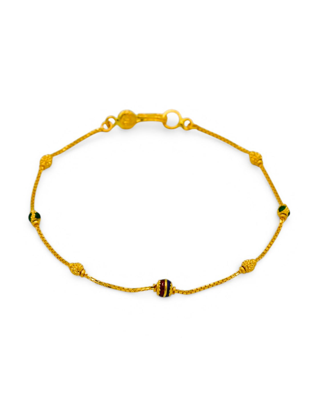 22ct Gold Minakari Ball Ladies Bracelet - Roop Darshan