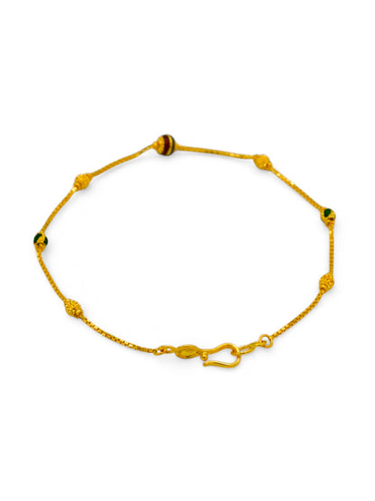 22ct Gold Minakari Ball Ladies Bracelet - Roop Darshan