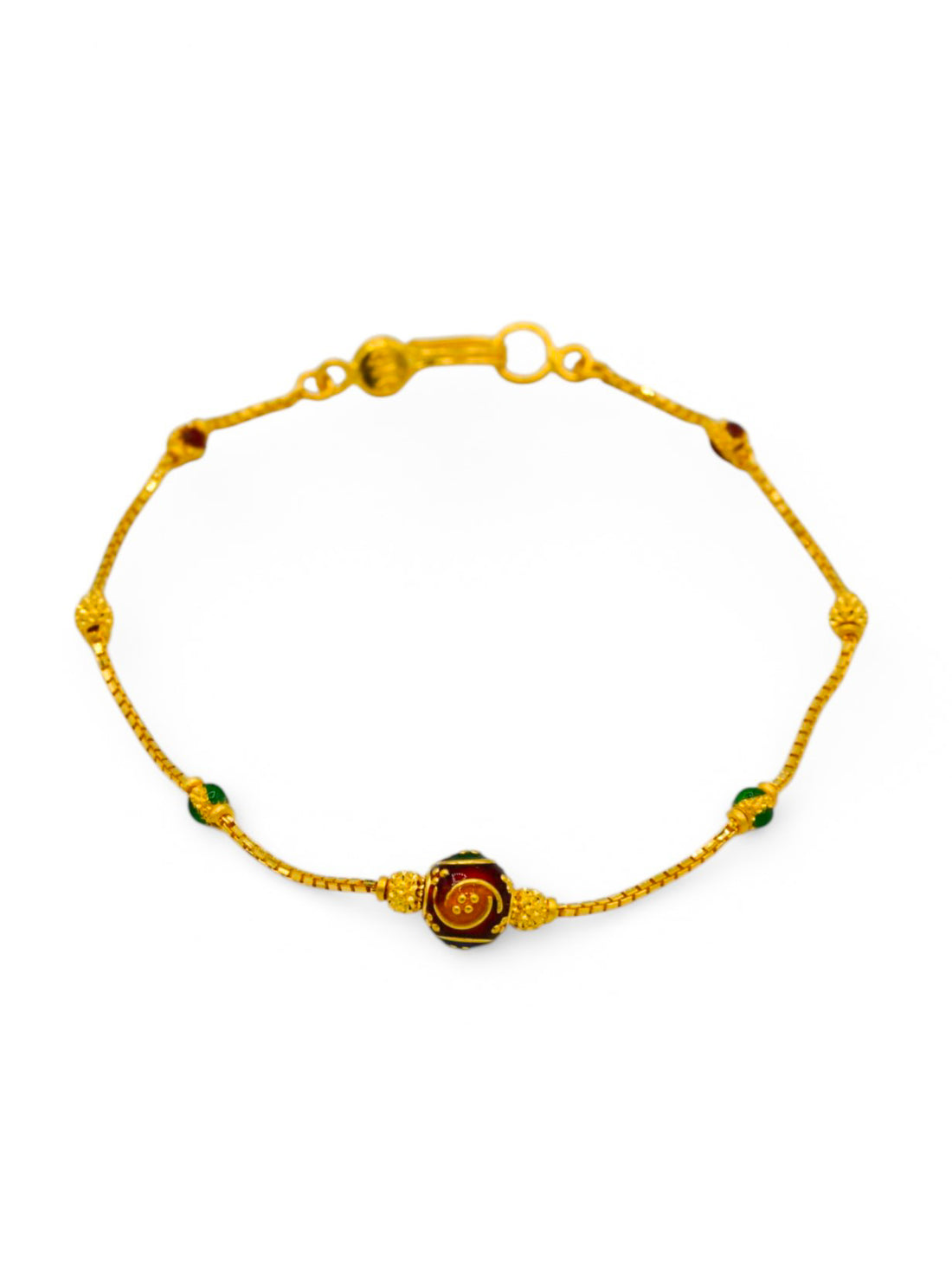 22ct Gold Minakari Ball Ladies Bracelet - Roop Darshan