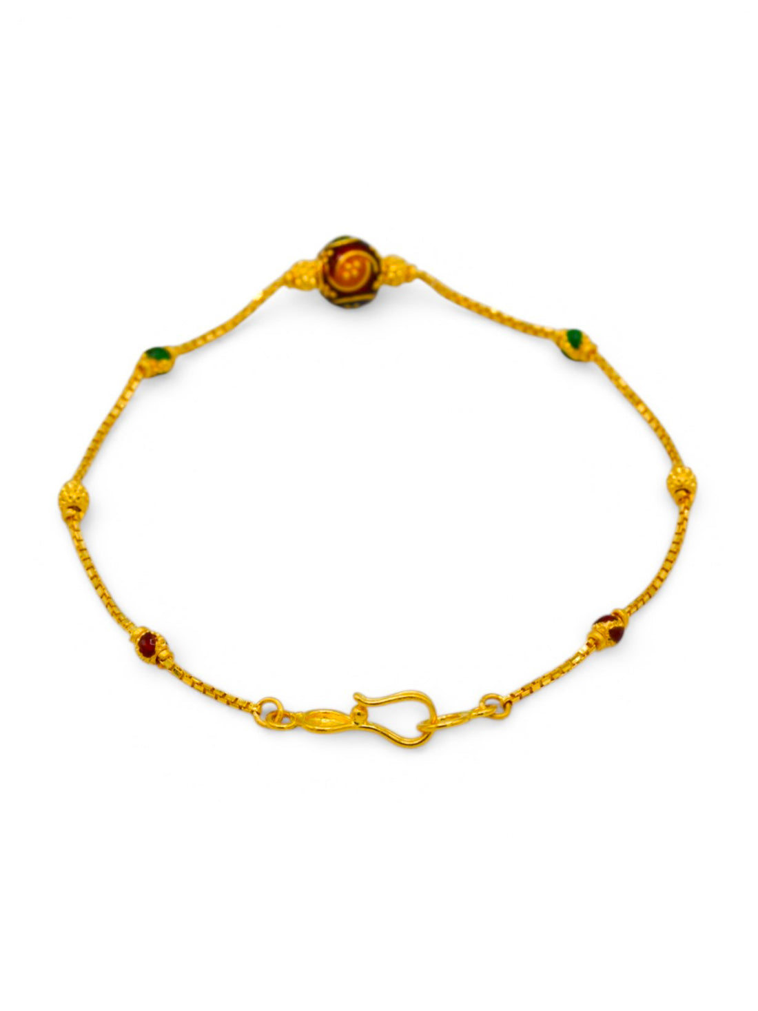 22ct Gold Minakari Ball Ladies Bracelet - Roop Darshan