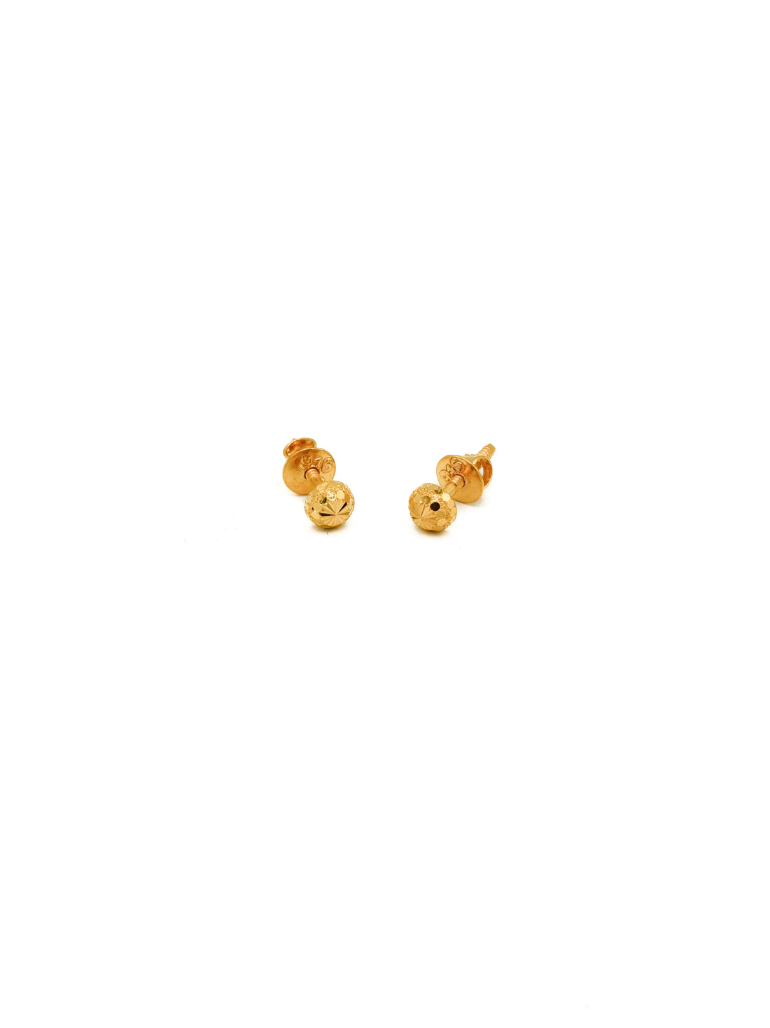 22ct Gold Ball Stud Earrings - Roop Darshan