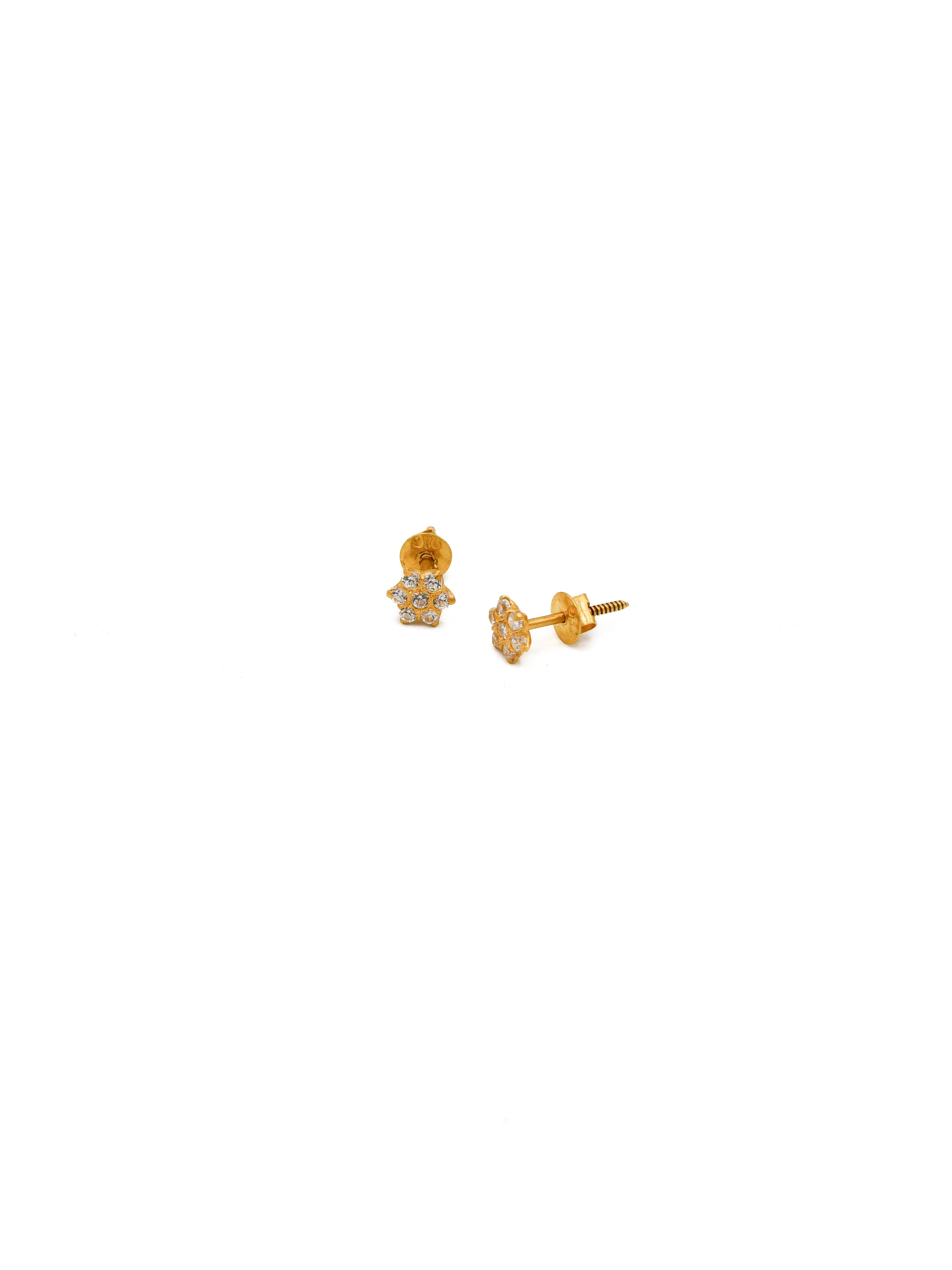 22ct Gold CZ Stud Earrings - Roop Darshan
