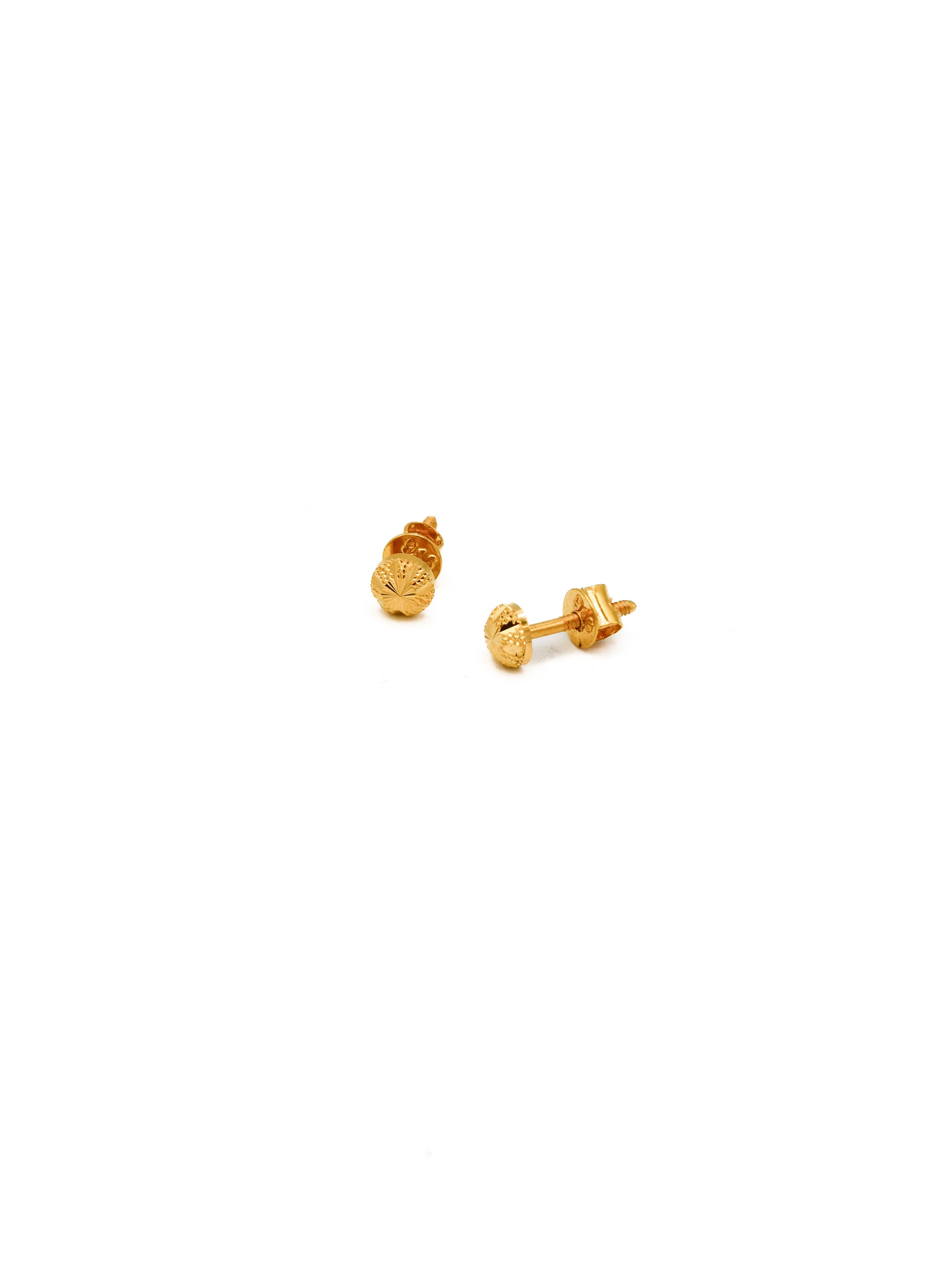 22ct Gold Ball Stud Earrings - Roop Darshan