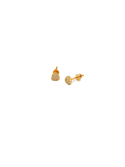 22ct Gold CZ Heart Stud Earrings 1.19 GMS - Roop Darshan