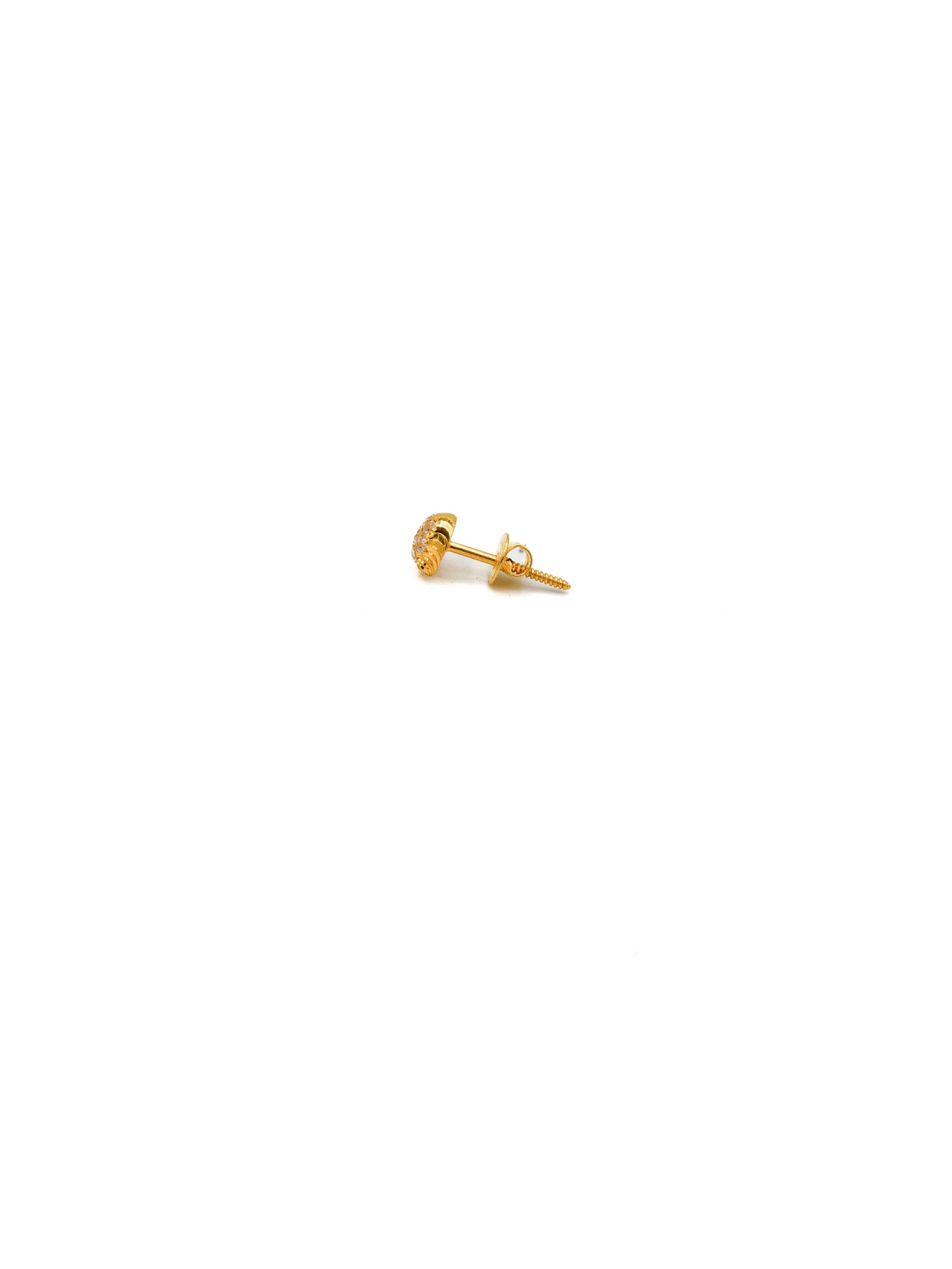 22ct Gold CZ Ball Stud Earrings - Roop Darshan