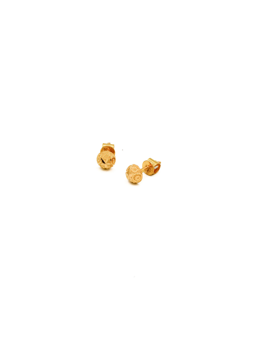22ct Gold Ball Stud Earrings - Roop Darshan