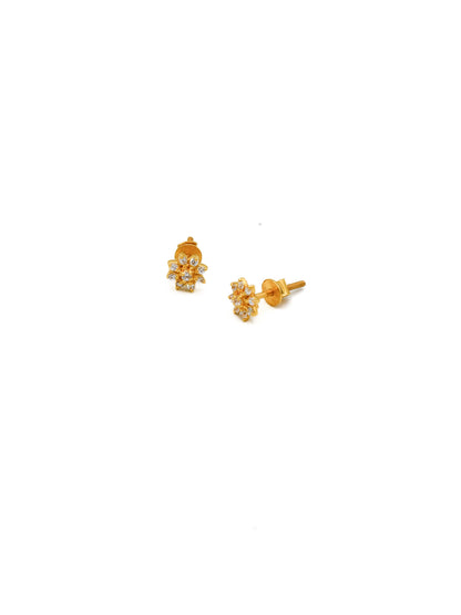22ct Gold CZ Stud Earrings - Roop Darshan