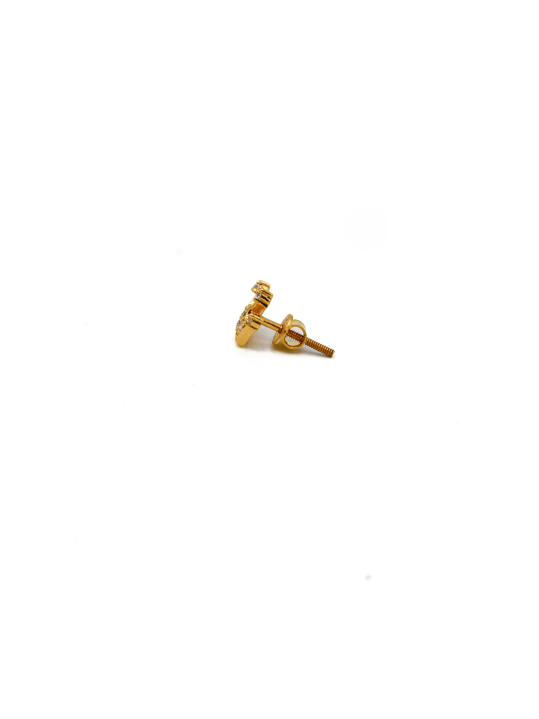 22ct Gold CZ Crown Stud Earrings - Roop Darshan