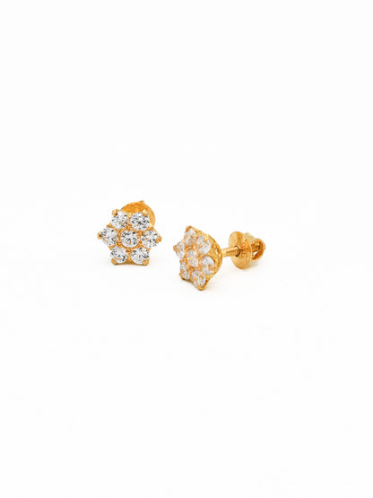 22ct Gold CZ Stud Earrings - Roop Darshan