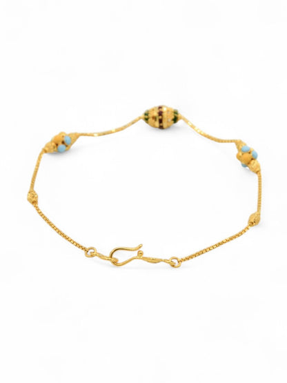 22ct Gold Minakari Ball Ladies Bracelet - Roop Darshan