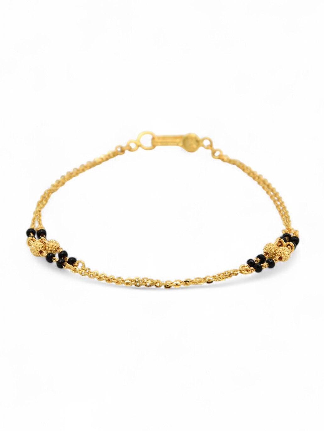 22ct Gold Black Beads Ladies Bracelet