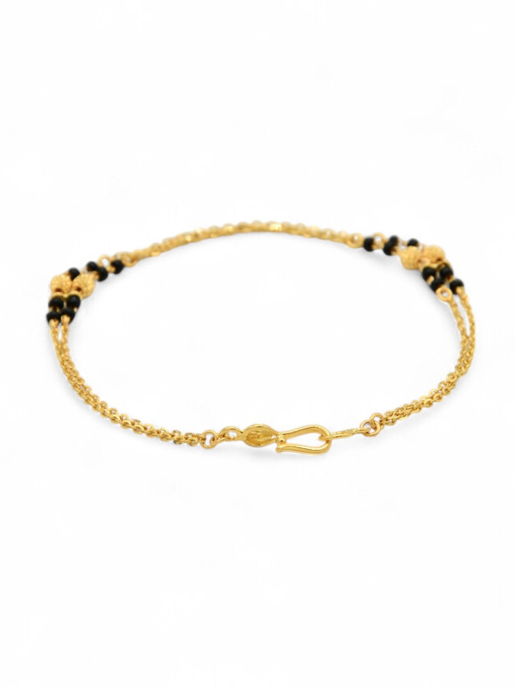 22ct Gold Black Beads Ladies Bracelet