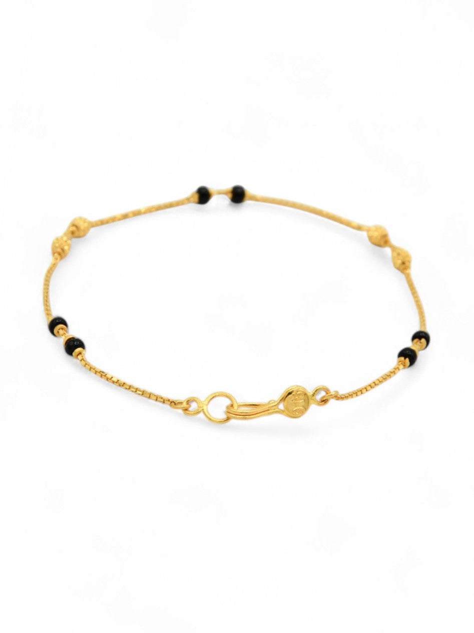 22ct Gold Black Beads Ladies Bracelet
