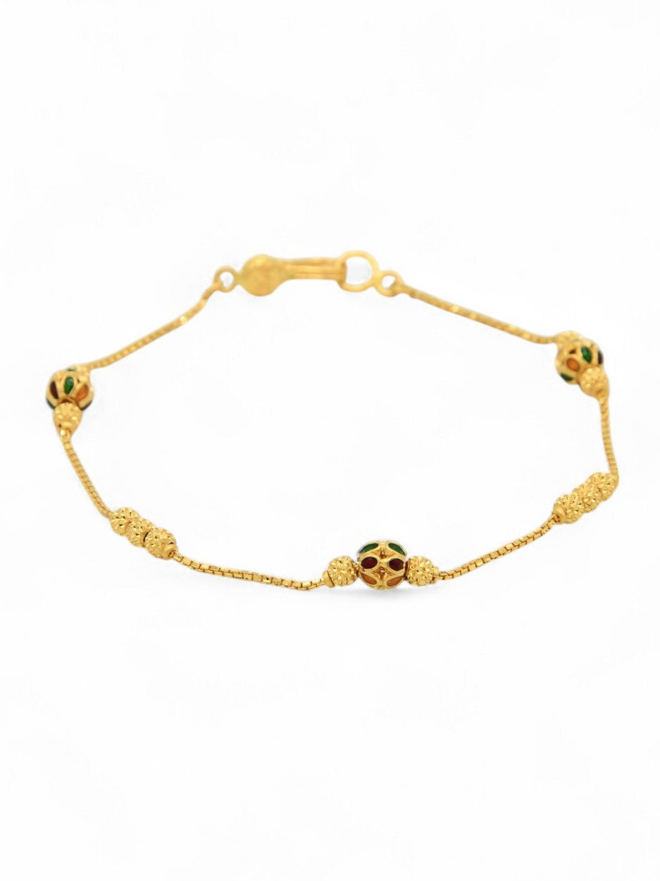 22ct Gold Minakari Ball Ladies Bracelet