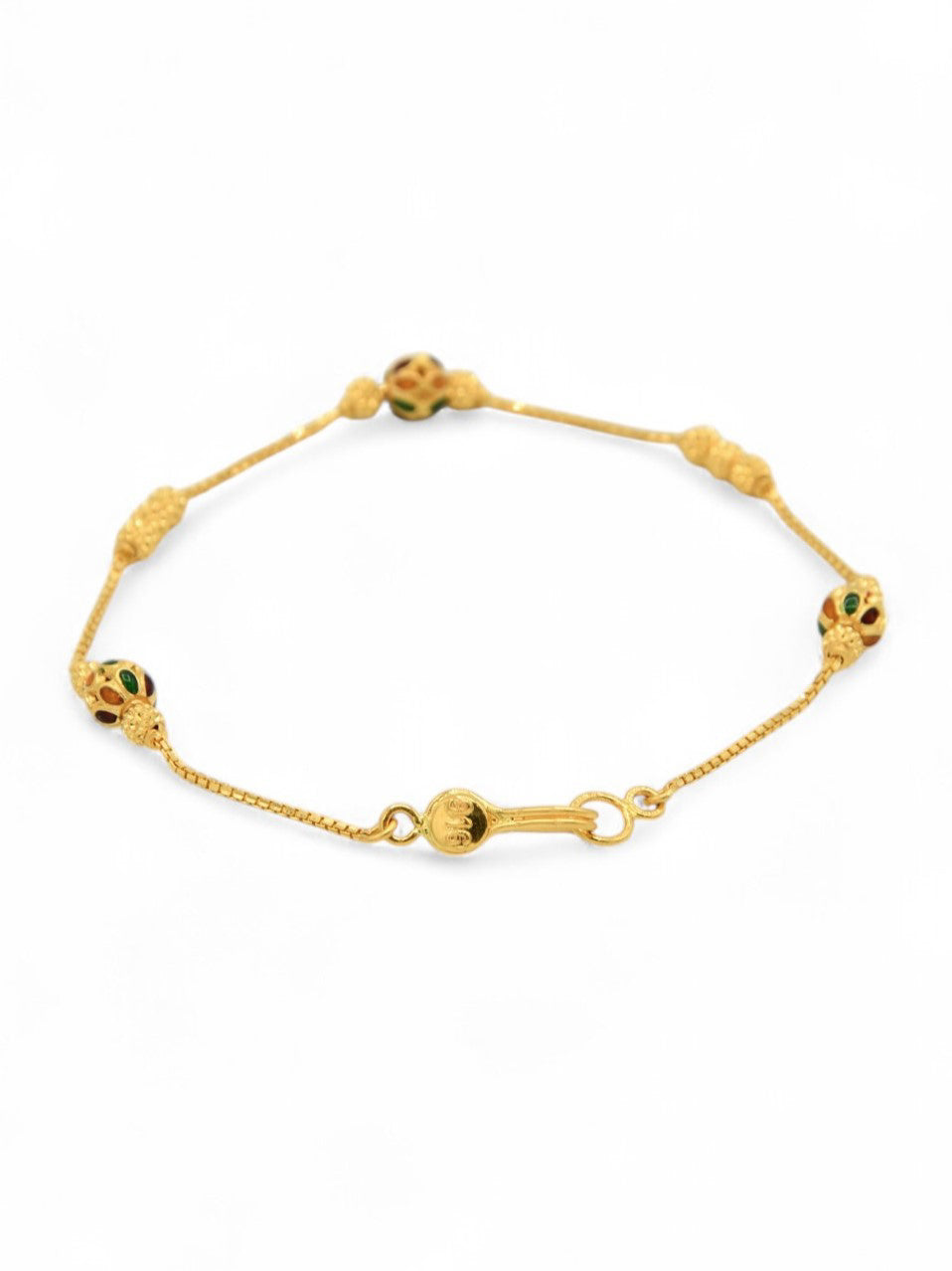 22ct Gold Minakari Ball Ladies Bracelet