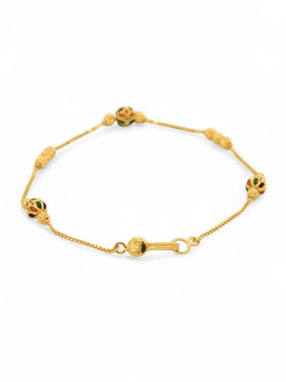 22ct Gold Minakari Ball Ladies Bracelet - Roop Darshan