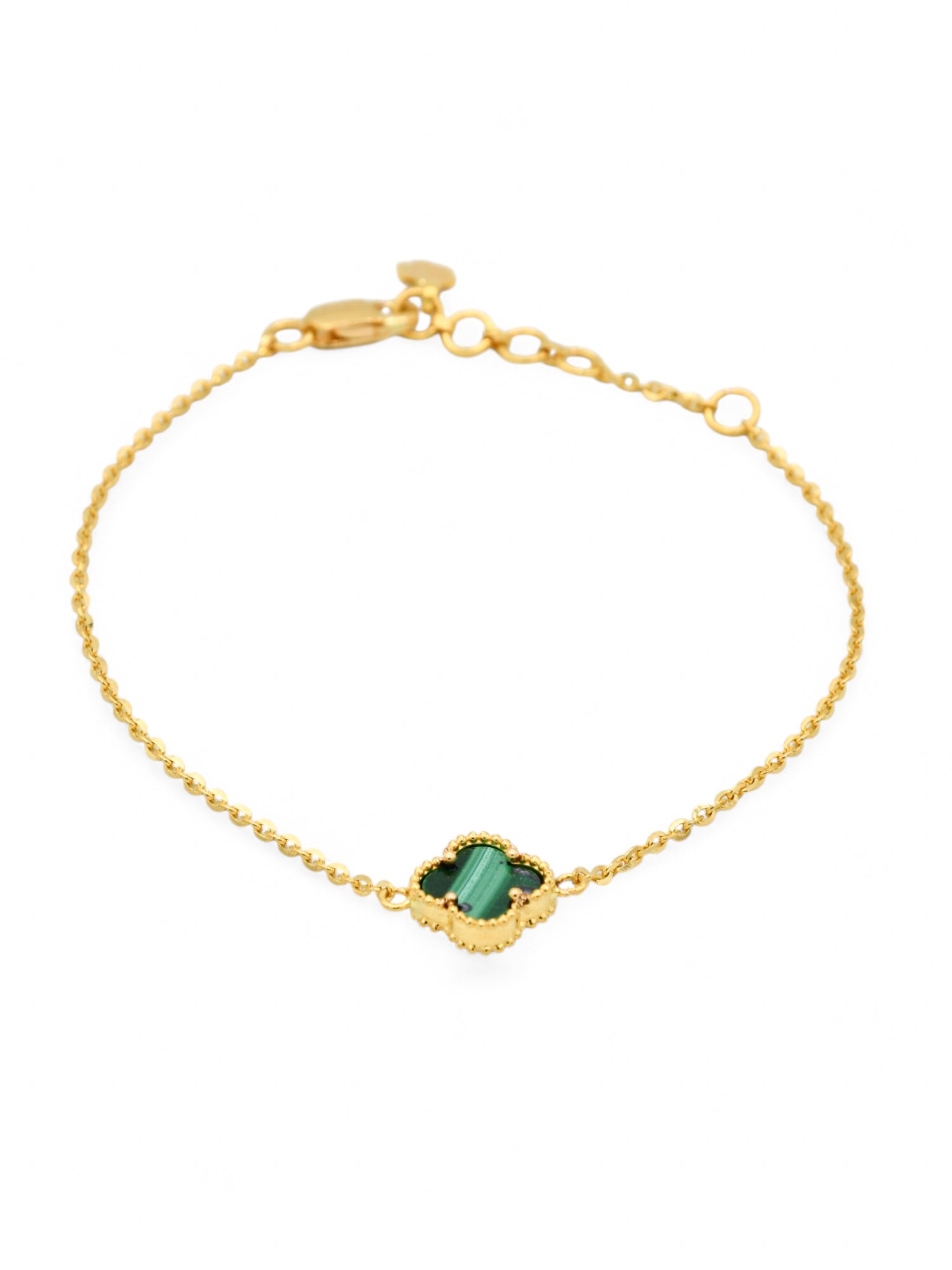 22ct Gold Green Flower Bracelet