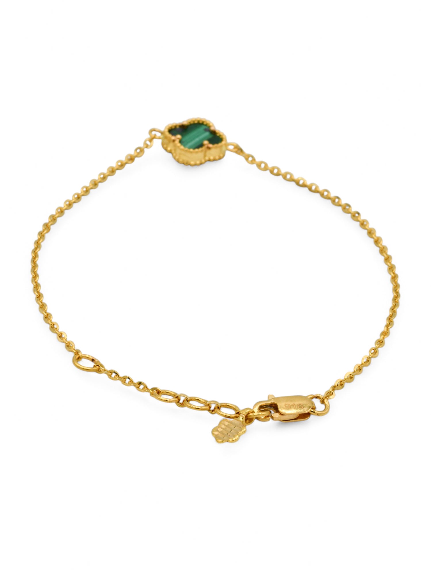 22ct Gold Green Flower Bracelet