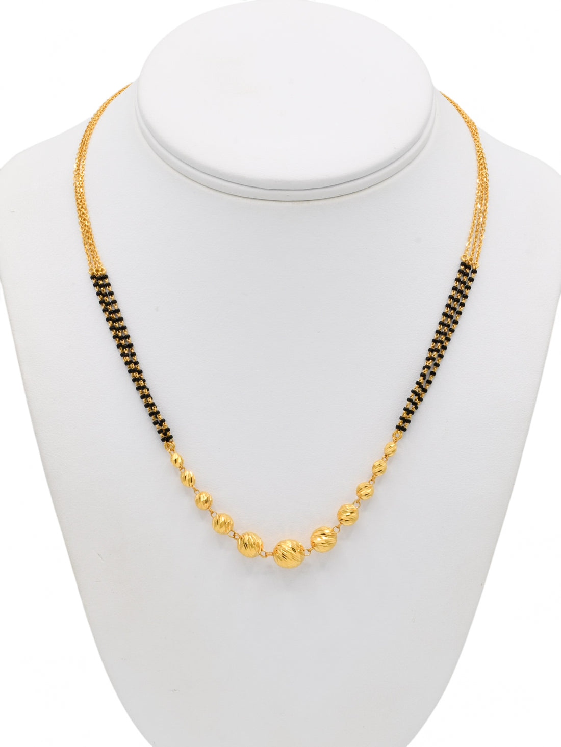 22ct Gold Ball 3 Row Mangal Sutra - Roop Darshan