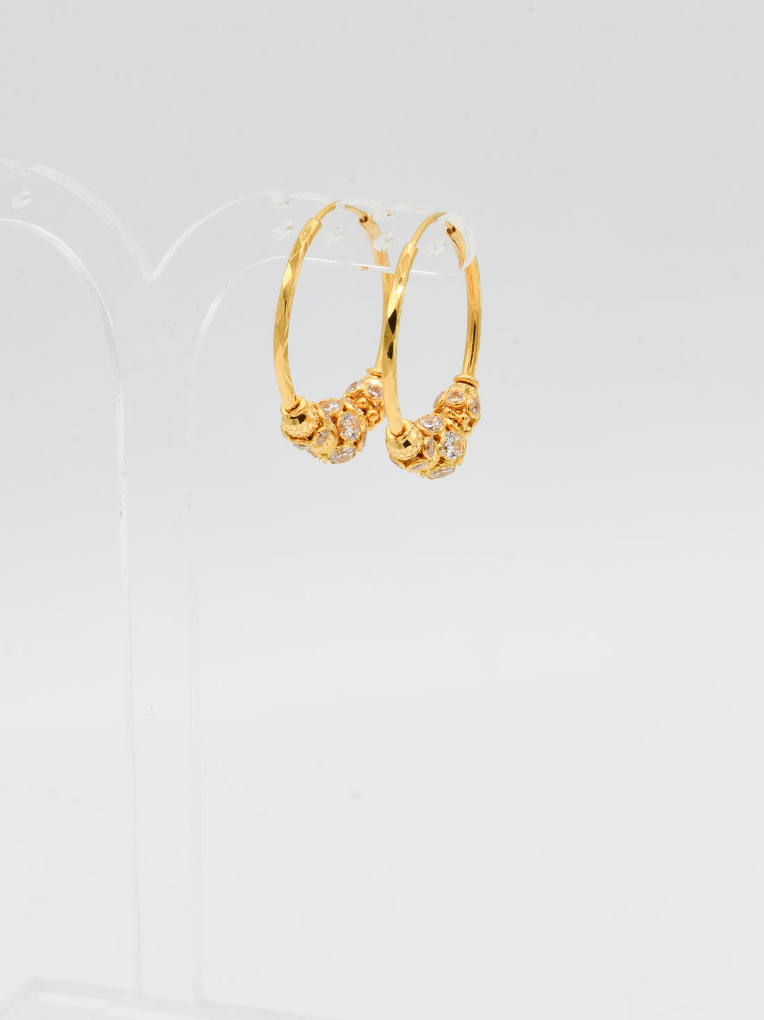22ct Gold CZ Ball Bali