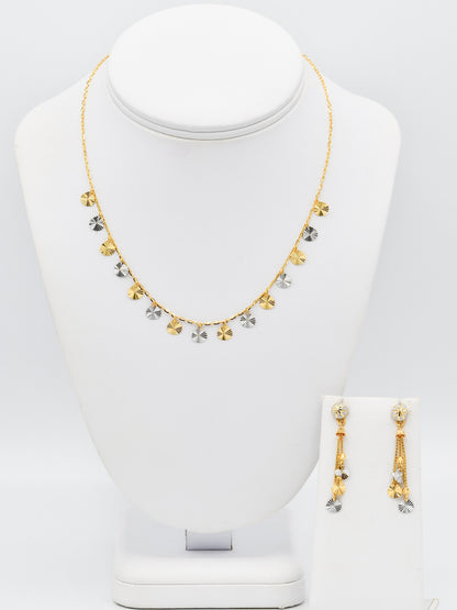 22ct Gold Two Tone Charms Necklace Set - Roop Darshan