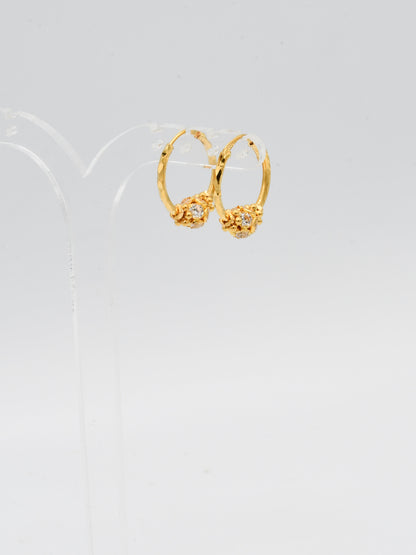 22ct Gold CZ Ball Bali - Roop Darshan