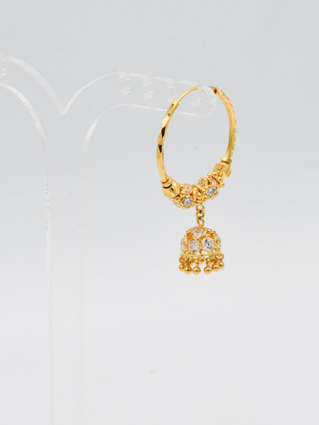 22ct Gold CZ Ball Jhumki Bali