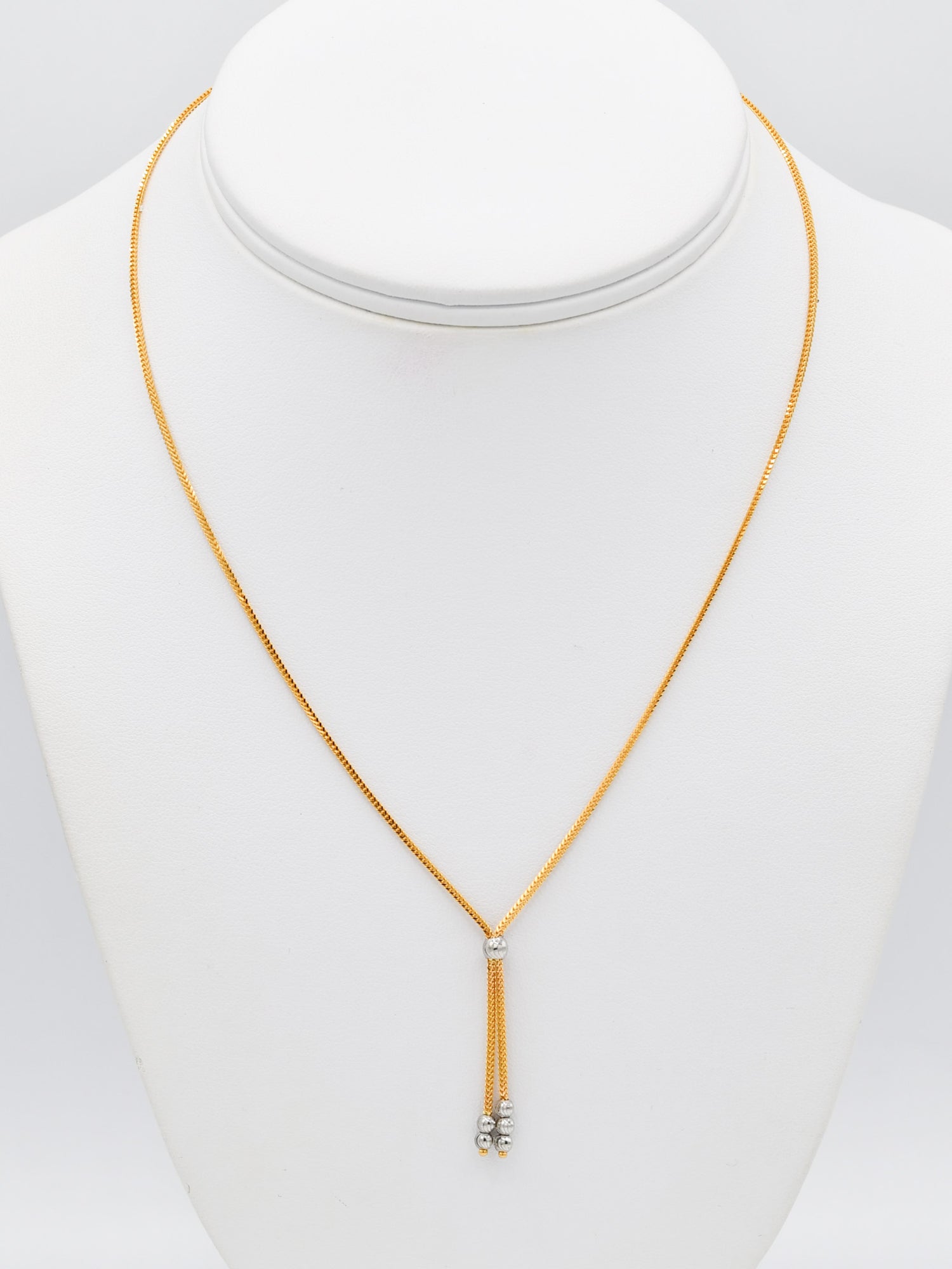 22ct Gold Two Tone Ball Neckalce Set - Roop Darshan