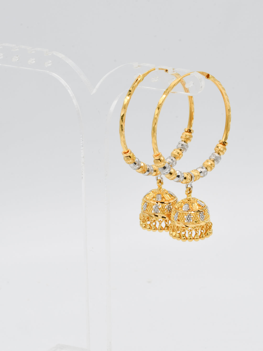 22ct Gold Two Tone Ball Jhumki Bali