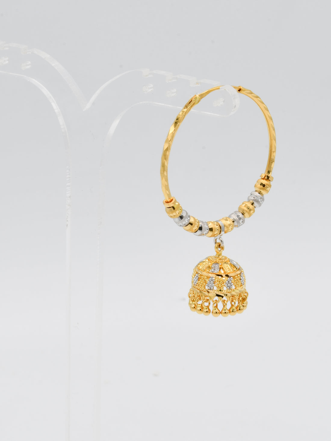 22ct Gold Two Tone Ball Jhumki Bali