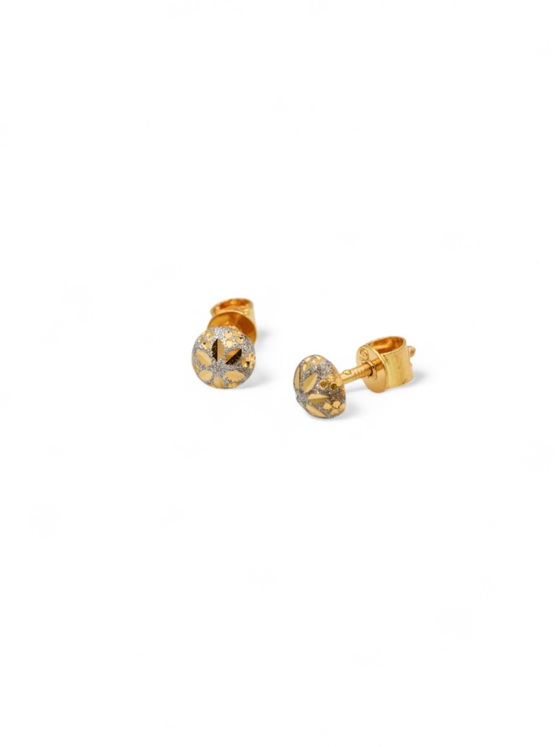 22ct Gold Two Tone Stud Earrings