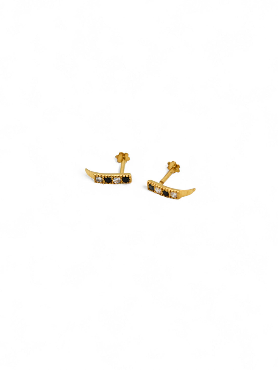22ct Gold Black CZ Stud Earrings