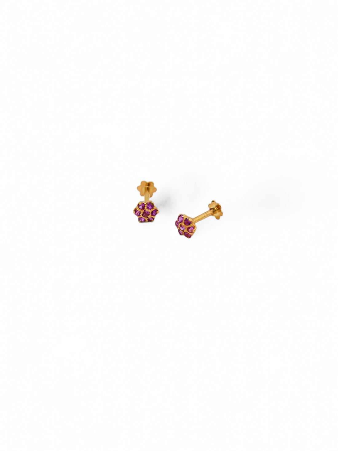 22ct Gold Pink CZ Stud Earrings
