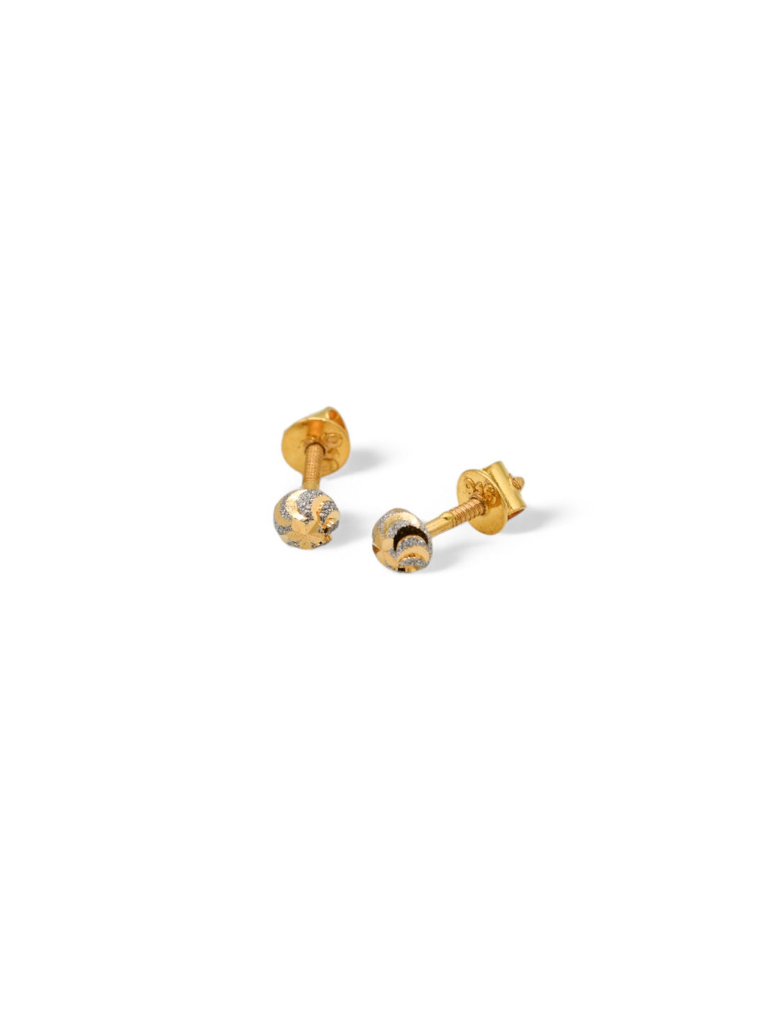 22ct Gold Two Tone Stud Earrings