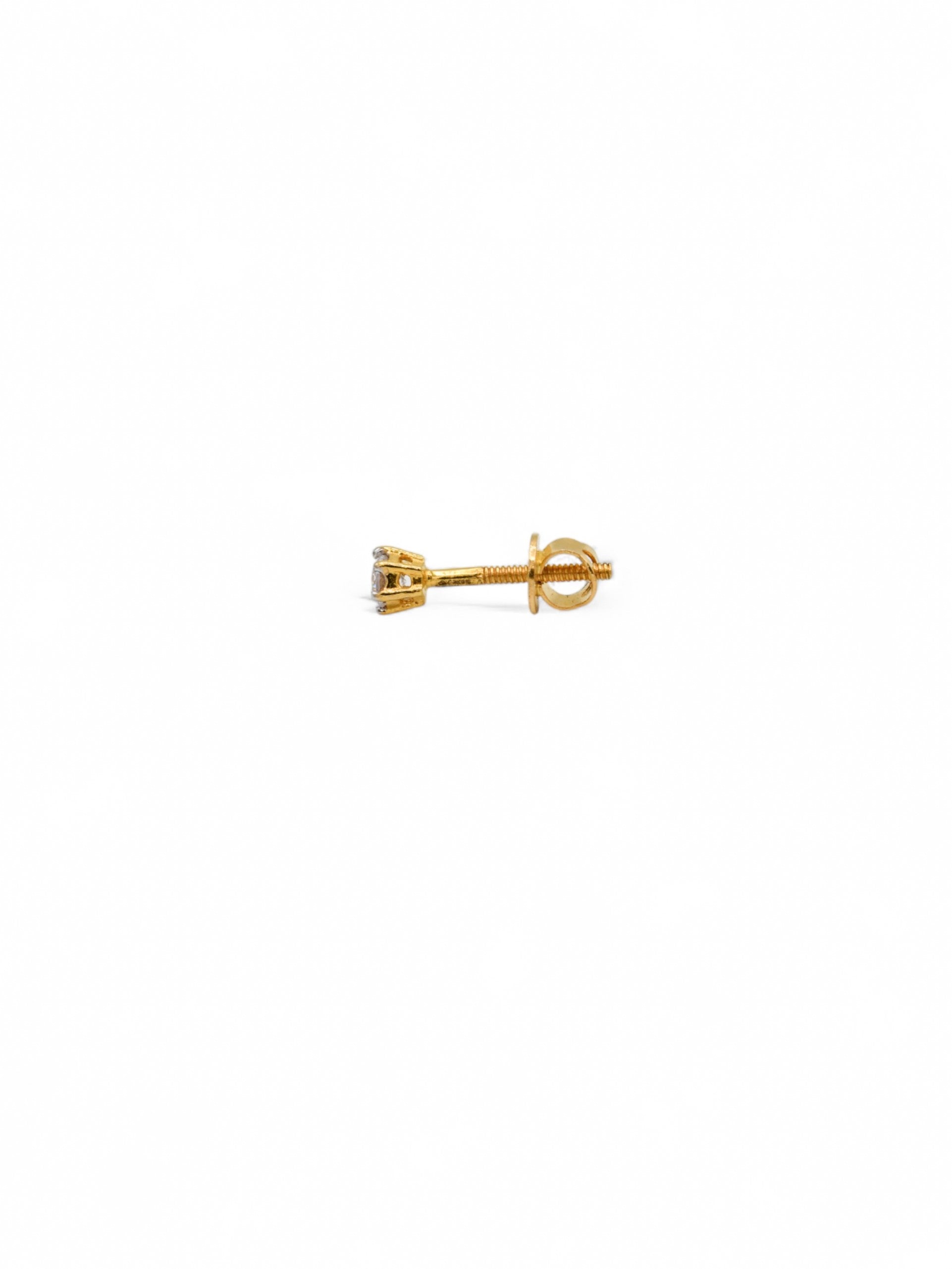 22ct Gold CZ Stud Earrings - Roop Darshan
