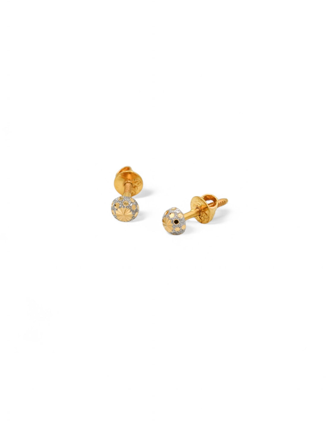 22ct Gold Two Tone Stud Earrings