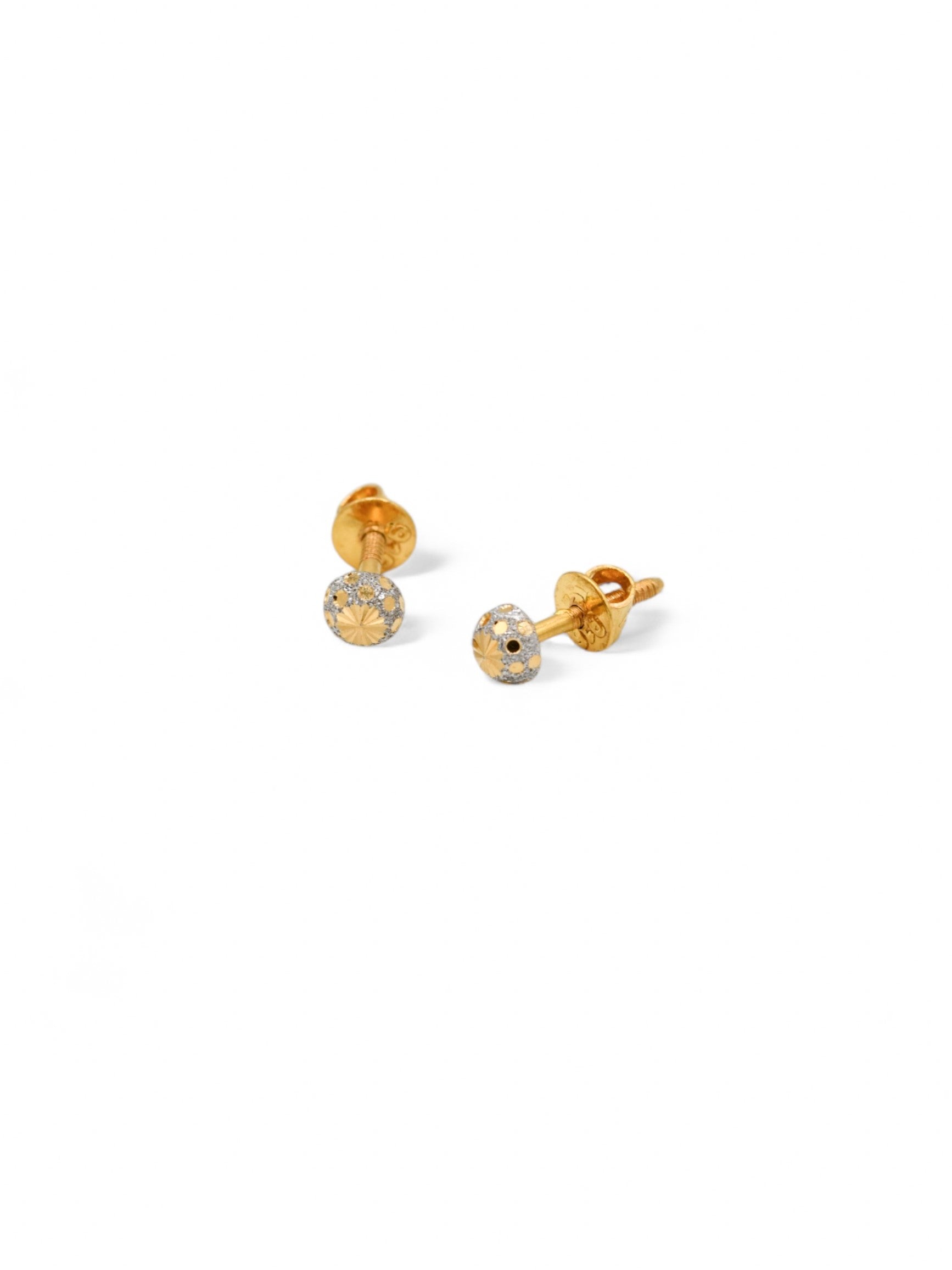 22ct Gold Two Tone Stud Earrings