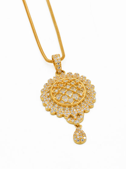 22ct Gold CZ Pendant Set - Roop Darshan