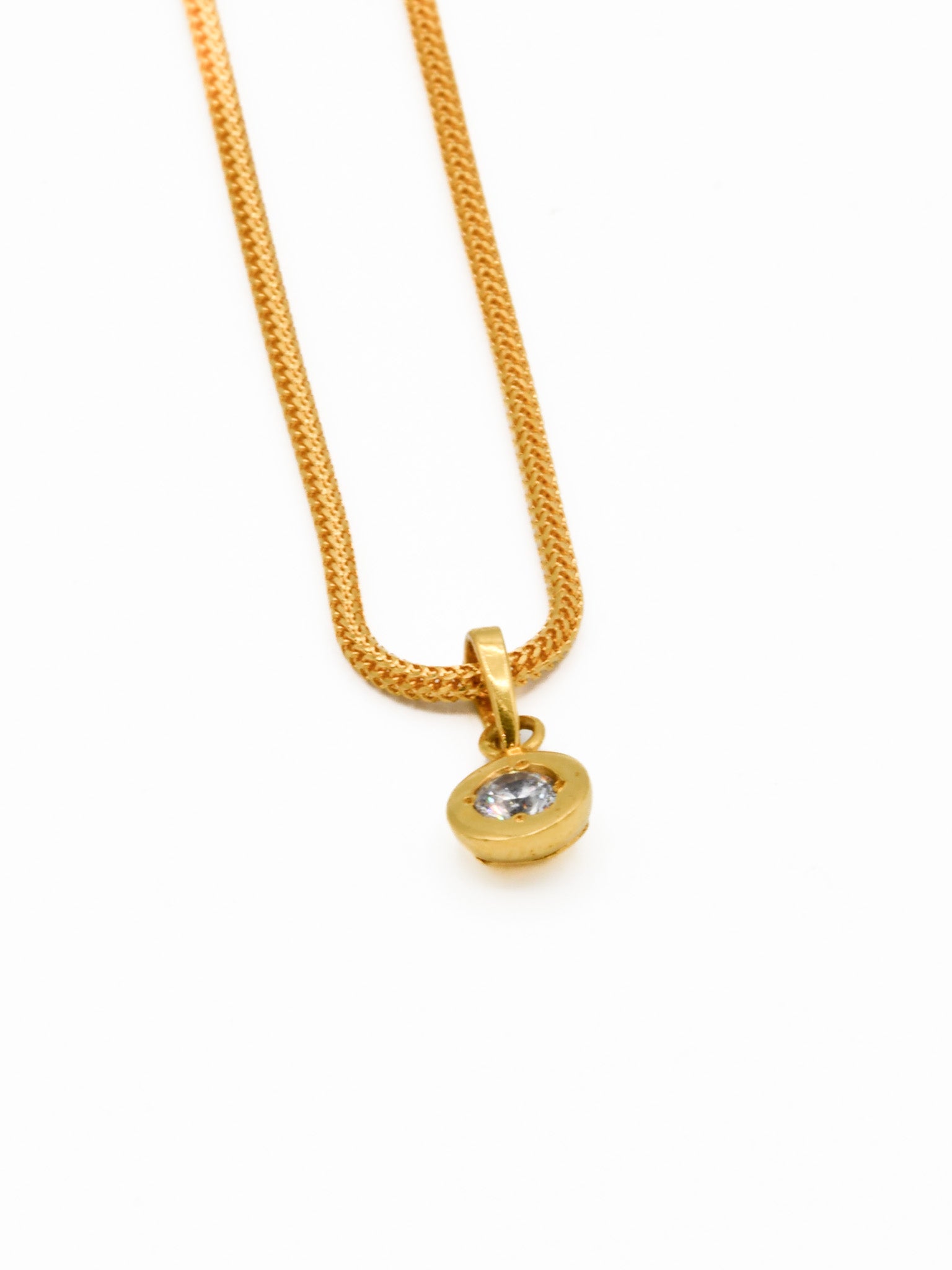 22ct Gold CZ Pendant Set - Roop Darshan