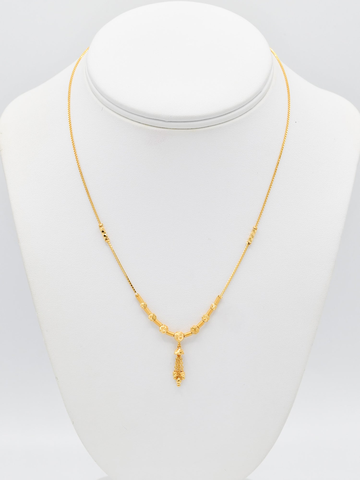 22ct Gold Ball Necklace Set - Roop Darshan