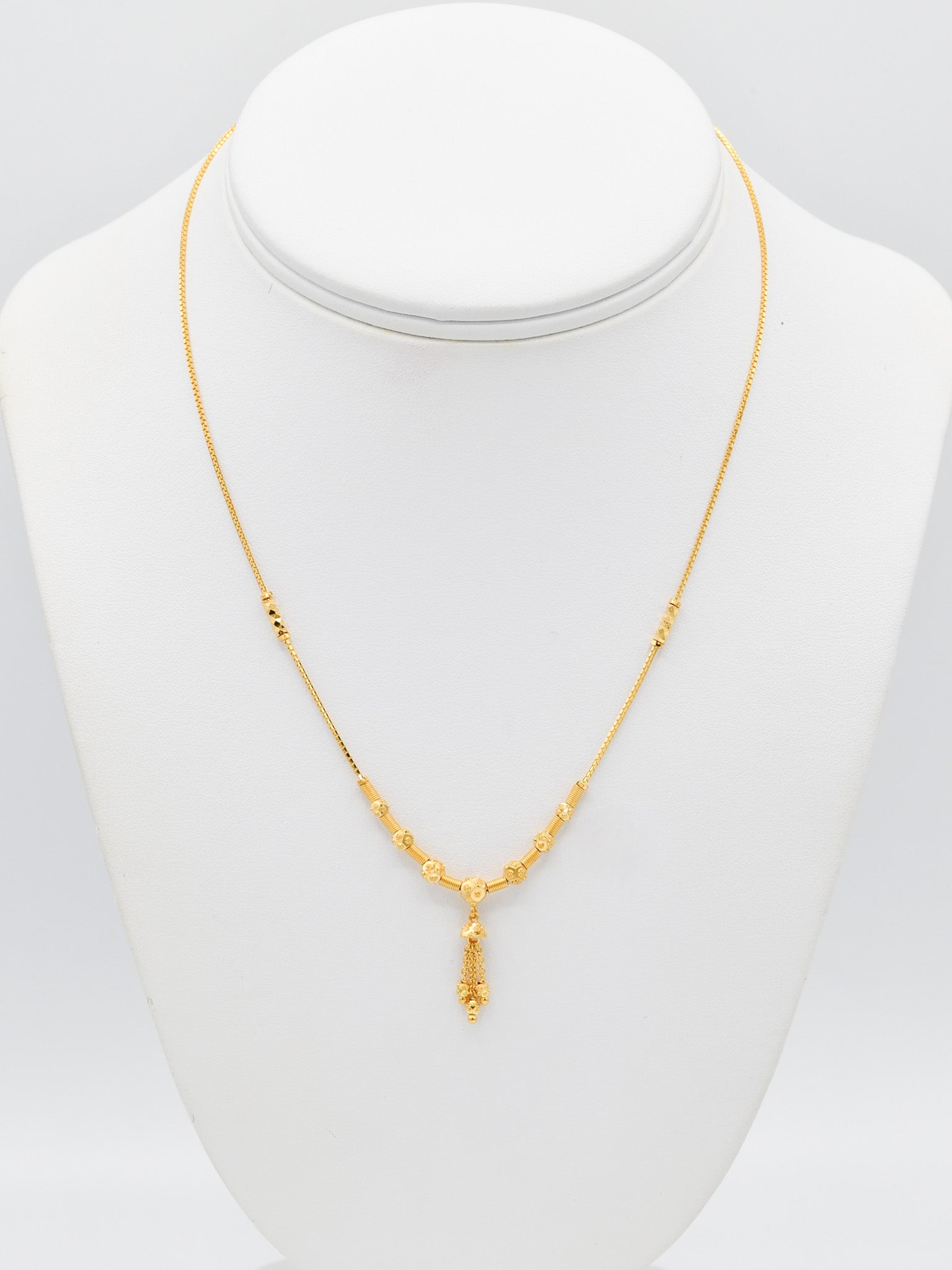 22ct Gold Ball Necklace Set - Roop Darshan