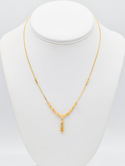 22ct Gold Ball Necklace Set - Roop Darshan