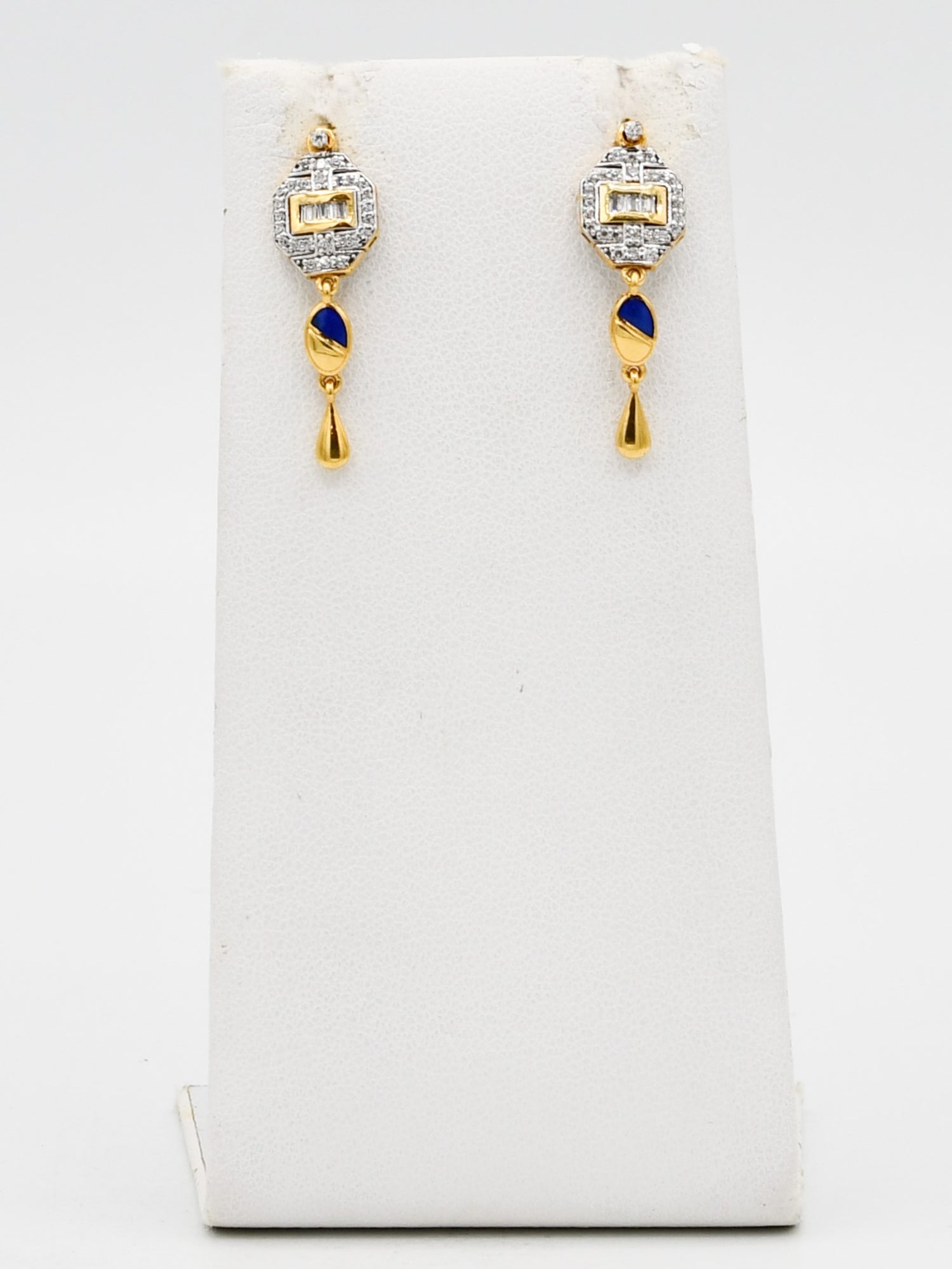 22ct Gold CZ Minakari Necklace Set - Roop Darshan