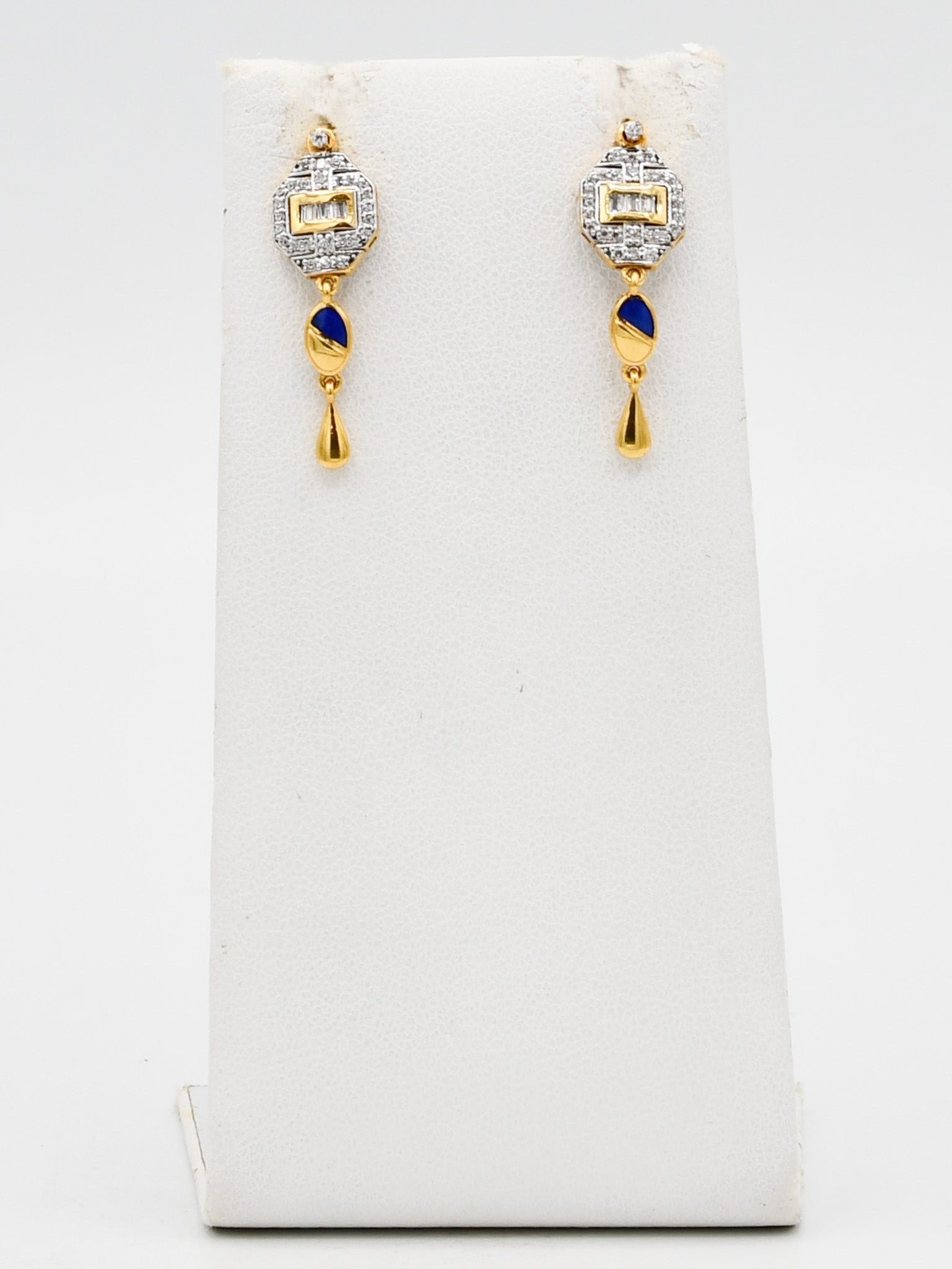 22ct Gold CZ Minakari Necklace Set - Roop Darshan