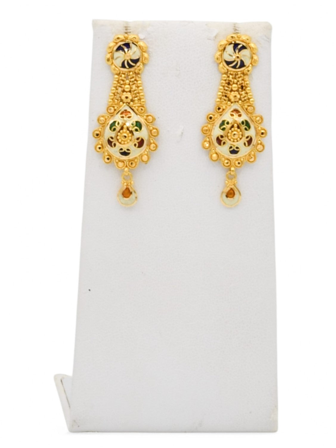 22ct Gold Minakari Necklace Set - Roop Darshan